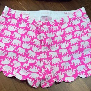 Lilly Pulitzer Pink and White Elephant Print Shorts